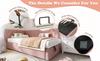 Upholstered Bed Day Bed 90x190cm, Sofa Bed with Hydraulic Storage, Children's Youth Bed Frame with Wooden Slatted Base, Velvet, Pink, without Mattress