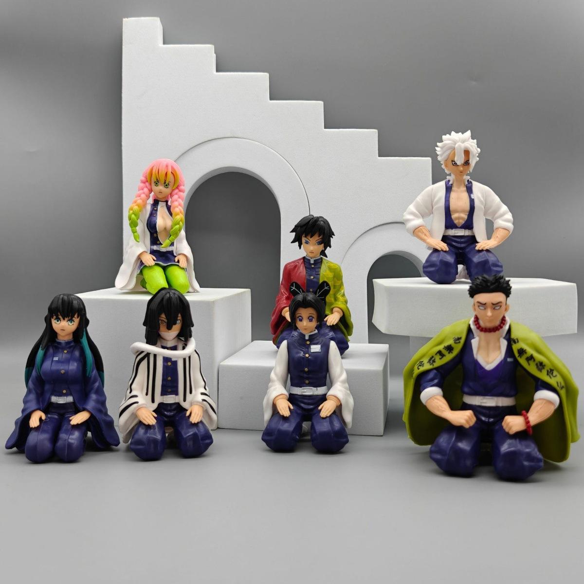 

7 Styles Demon Slayer Anime Sitting Kamado Tanjirou Hinokami Kagura Figure Model Statue Doll Desktop Ornament Toys Gift