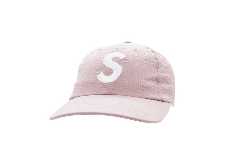 Supreme Seersucker S Logo 6-Panel Pink One-Size