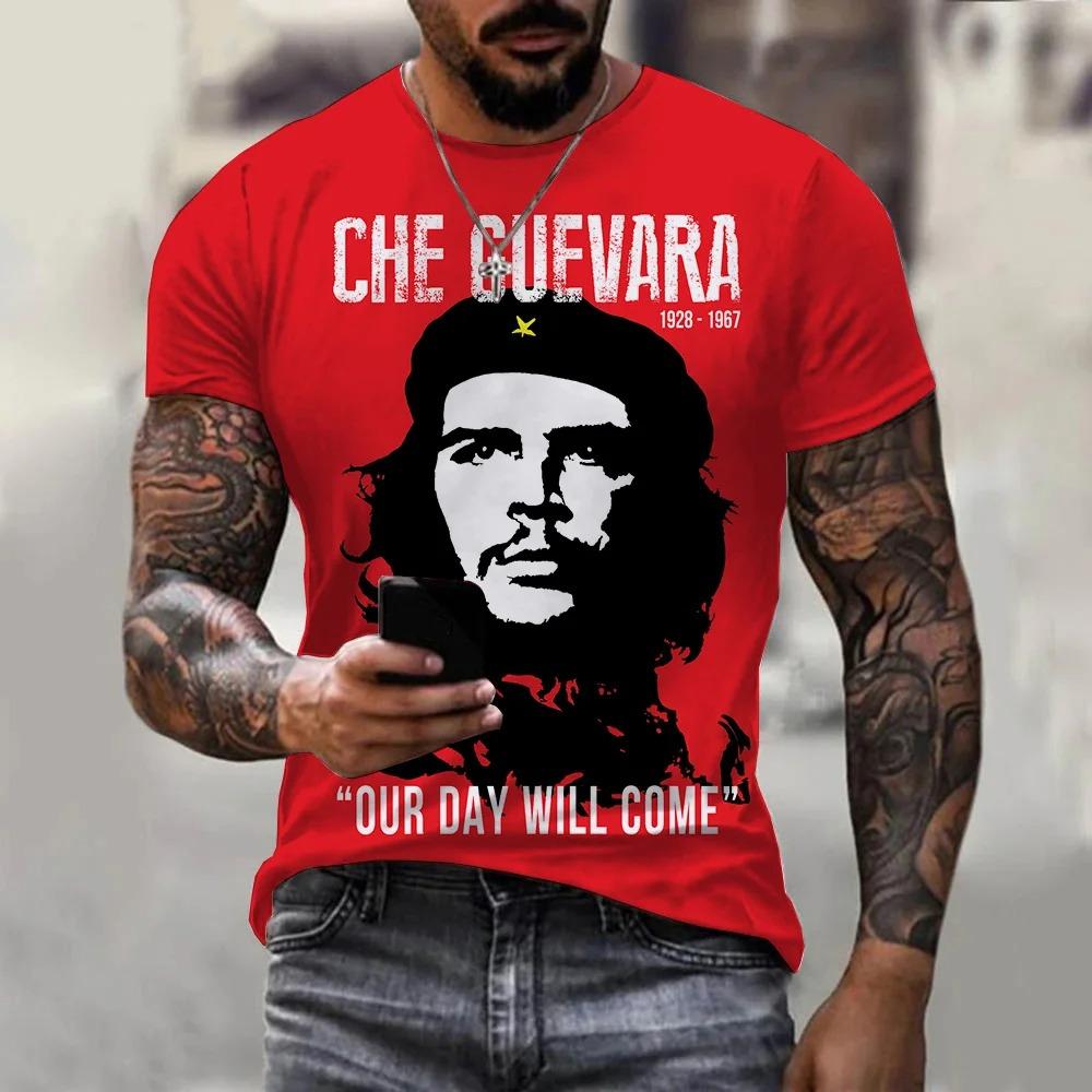 Che Guevara Revoluční Plakát Portrét Klasické Pánské Tričko Politická Ikona Vintage Ležérní Černé Unisex Dámské A Pánské Trička