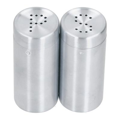 2Pcs Shaker Lids Salt Pepper Shaker Stainless Steel Condiment Jar Dredge Shaker  Bar BBQ