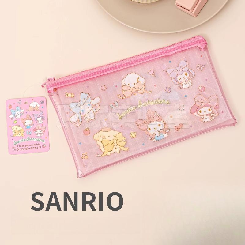 

Sanrio Hello Kitty Cosmetic Pouch Cinnamoroll Kuromi Stationery Pencil Case Zipper Coin Purse Wallet Card Pouch