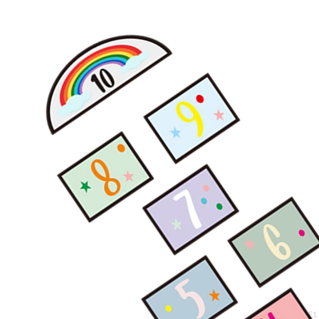 Slip Hopscotch Ground Sticker, Lattice Floor Sticker for Kids Number Cartoon Wall Decal Rented