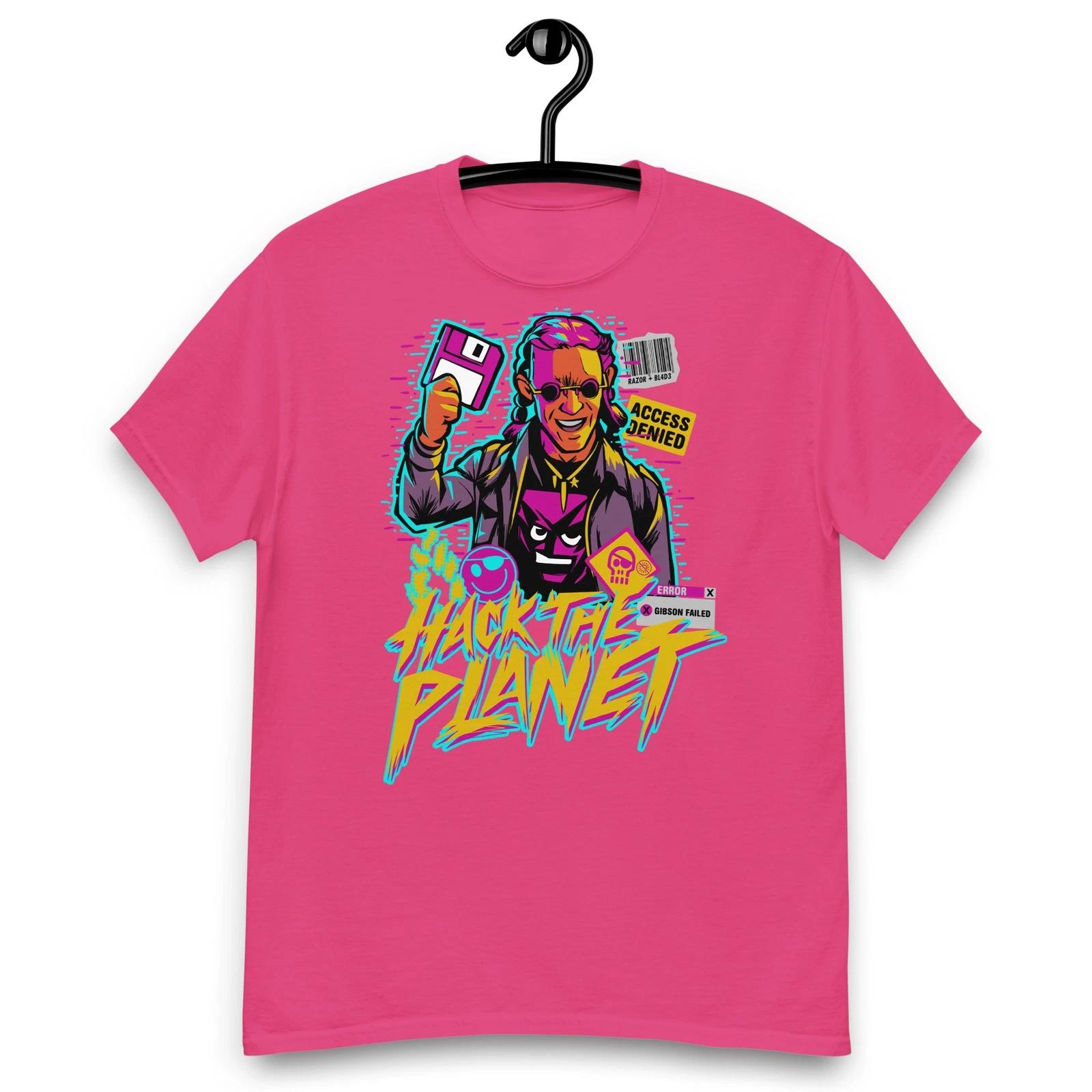 Hackers Movie – Hack the Planet Cereal Killer Quote T-shirt L