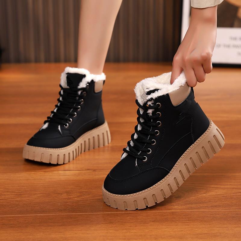 Winter Footwear Plus Large Size High Top and Velvet Platform Warm Casual Women s Boots and Shoes 35