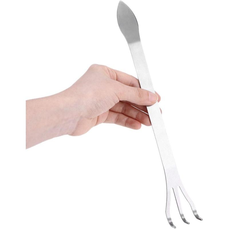 

Корневая вилка из нержавеющей стали, 3-зубцовая корневая вилка из нержавеющей стали, инструмент для бонсай для рыхления почвы и садоводства 1pc