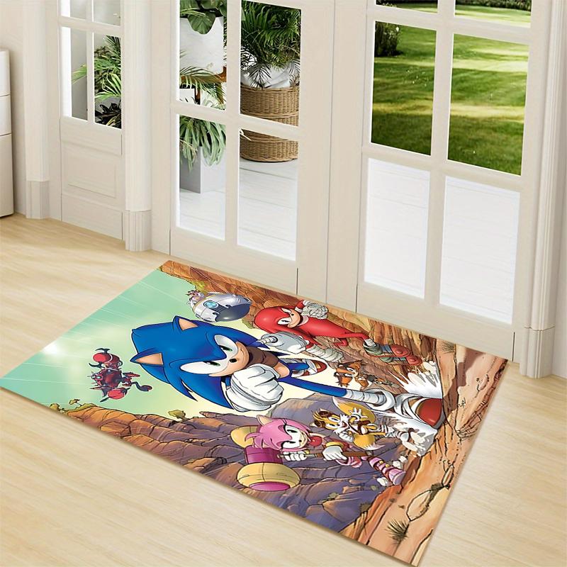 1Pc Sonic Adventure Team Sonic Carpet Rug Customizable Soft Washable Antislip Home Living Room Sofa Mats Personalized Rug 0917237