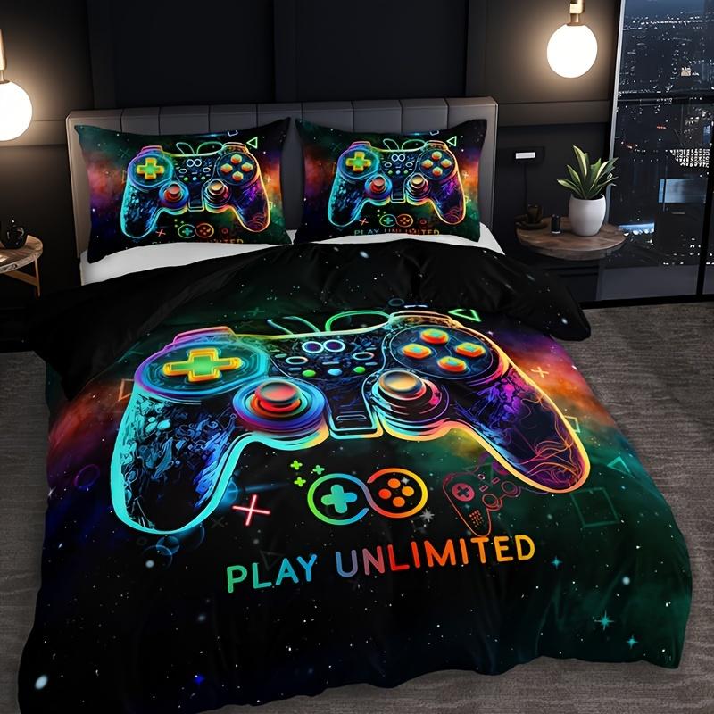 

Stylish Color Gamepad Duvet Cover Set (1 Duvet Cover+2 Pillowcase) Super Soft HD Printing Bedding Set For Home Dorm Decor 135X200cm