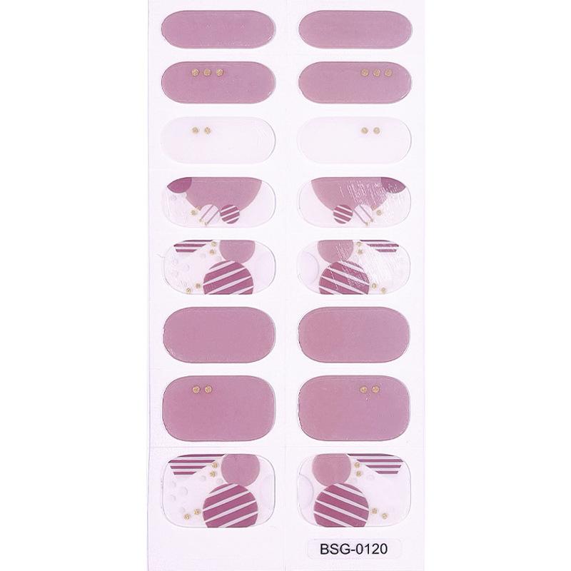 Gel Nail Sticker New Gold Color Semi-baked Nail Sticker Decoration