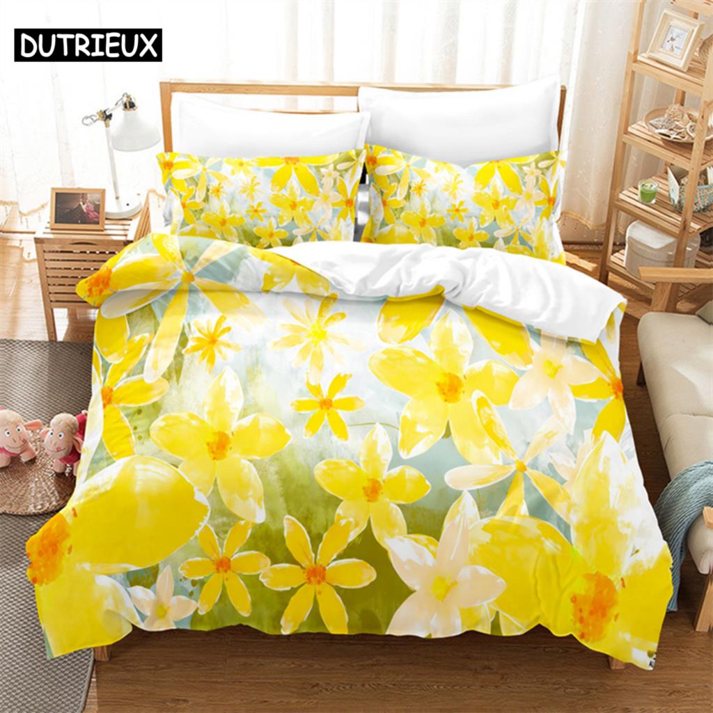 Daisy Queen Bedding Set Duvet Cover Set Kids Bedding Digital Printing Bed Linen King Size Duvet Cover Set Bedding Set