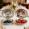 Stainless Steel Plate Silver Shell Snack Bowl Storage Tray Cheese Plate Jewelry Storage Box Kitchen Organizer Silver Trays