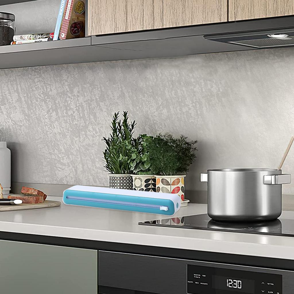 Food Cling Film Wrap Dispenser with Slide Cutter Reusable Dispenser for Food Packaging In Restaurant for Cling Wrap