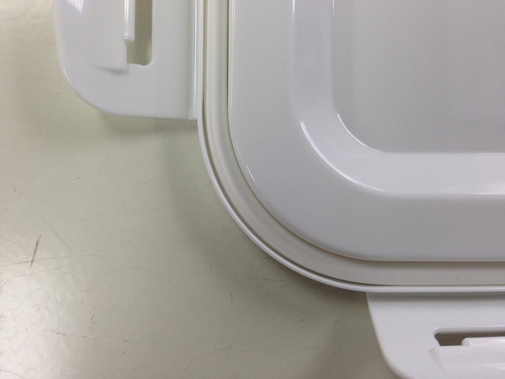 Asvel Unix Dicht schließender Aufbewahrungsbehälter, Groß, Rechteckig, 3322, Behälter, 2er-Pack, Weiß,