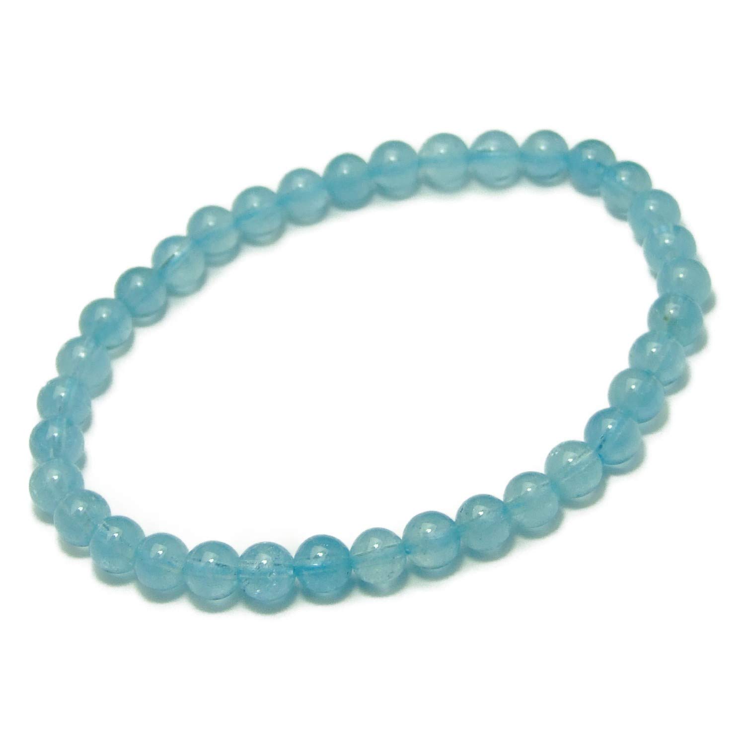 

[hinryo] g3-199W Half Price This Month Premium Grade 5mm Aquamarine Bracelet, 16cm Inner Diameter, with Pouch, Authenticated and Guaranteed Genuine,