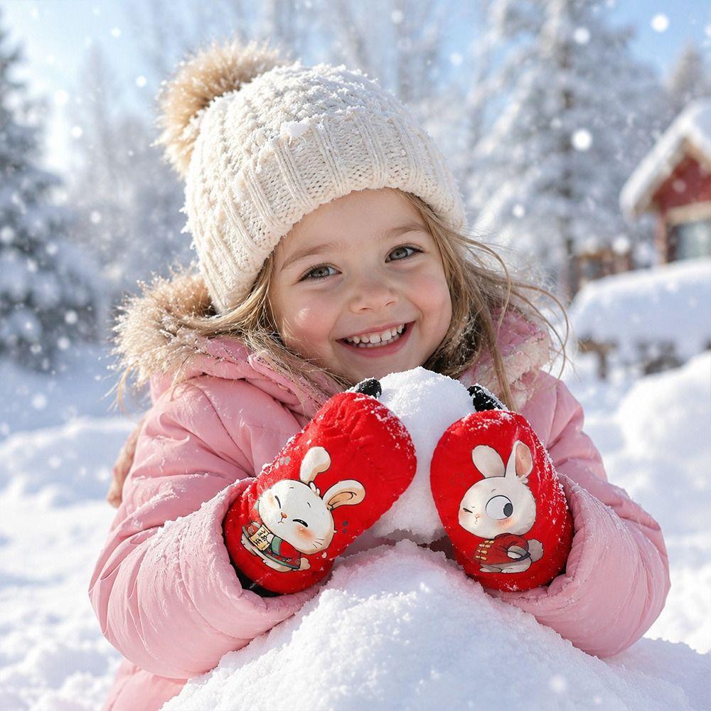 Warm Snow Gloves Non-slip Kids Winter Mittens Fashion Children Ski Gloves  Children Kids