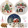 1PCS Stamped Cloth Christmas Embroidery DIY Kit with Embroidery Hoop Handmade Beginner Cross Stitching Kits Beginner-friendly