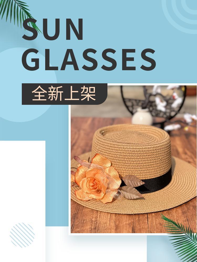 New Hat Flower Resort Beach Hat Summer Sun Hat Sun Hat Seaside Sun Protection French Ladies Sunshade