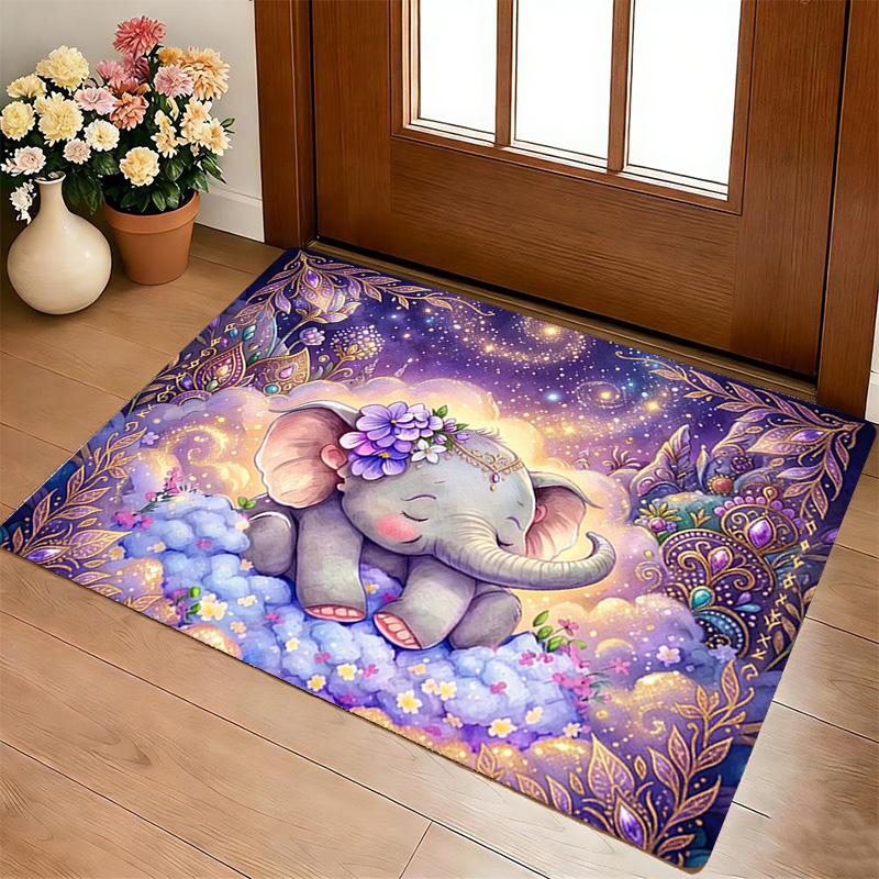 Dream Elephant Living Room Nonslip Area Rug Soft Carpet For Bedroom Game Playroom Sofa Office Home Decor Doormat Christmas Gift C929236