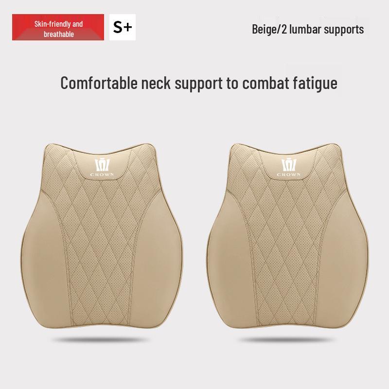Crown Land Cruiser Headrest & Lumbar Support Cushions for 12th-14th Gen