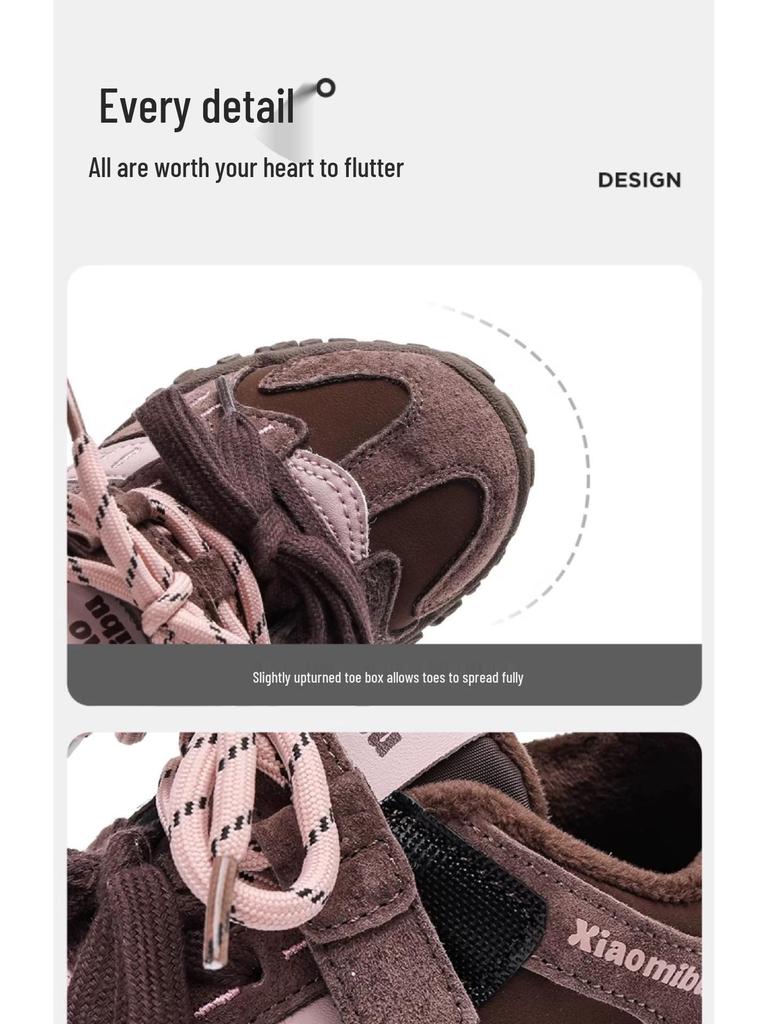 2025 Spring/Autumn Girls' Casual Shoes: Forrest Gump Style Parent-Child Sneakers with Winter Velvet