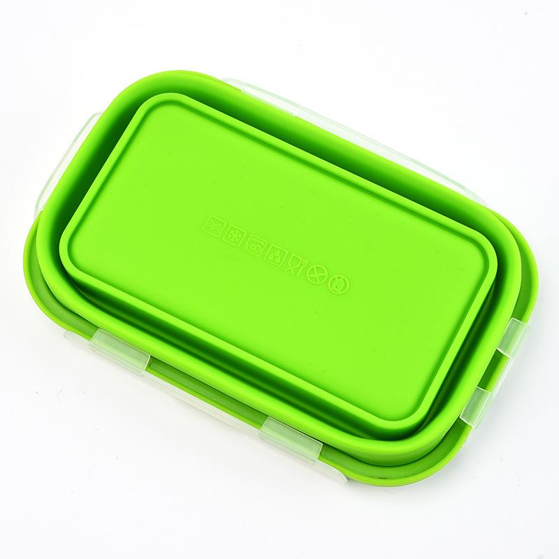 Portapranzo Pieghevole in Silicone per Conservazione Fresca - Contenitore Quadrato Portatile e Adatto per Esterni
