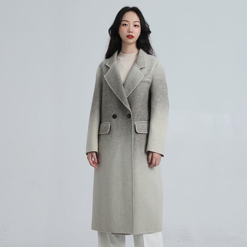 

Женское двустороннее шерстяное пальто FengXun из шелка и кроличьего пуха M