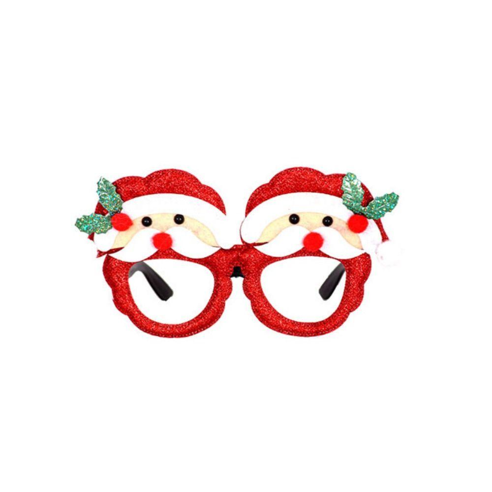 Plastic Merry Christmas Glasses Decorative Deer Horn Glasses Santa Snowman Glasses  Christmas