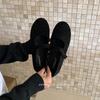 French retro suede ballet single shoes women's 2025 autumn new Korean version one-word strap flat Mary Jane women's shoes