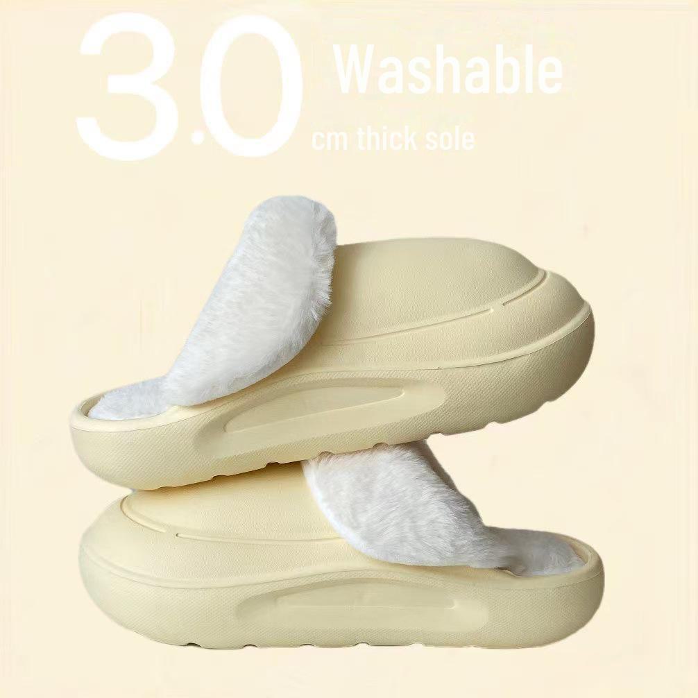 Unisex Winter Cotton Slippers: Detachable, Washable, Non-Slip, Fashionable & Warm - Perfect for Home & Casual Outings.