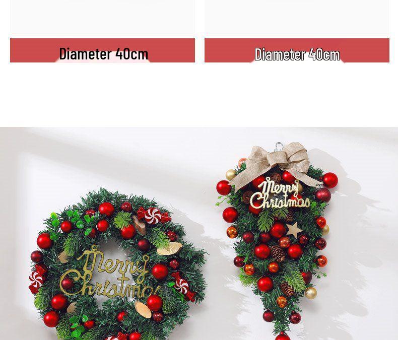 50CM Christmas Wreath & 2.7M Garland Set - Festive Door & Wall Decor