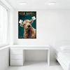 Humorous Highland Cow with Toilet Paper Horns Teal Background Vintage Metal Tin Sign for Bar Home Wall Decor Rustic Art Poster 8