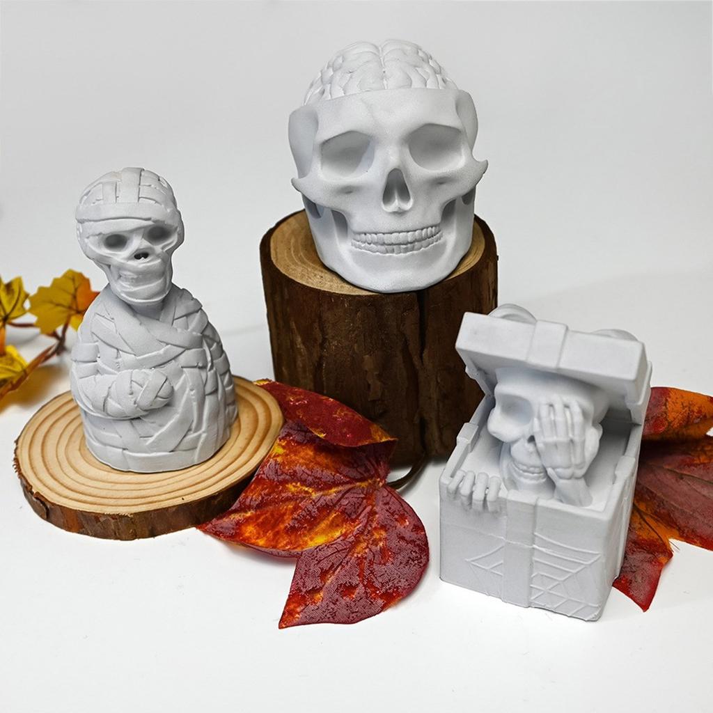 Non-stick silikonform för hantverk 3D Halloween-tema ljus heminredning skrivbordsdekoration form unik presenttillverkningsform