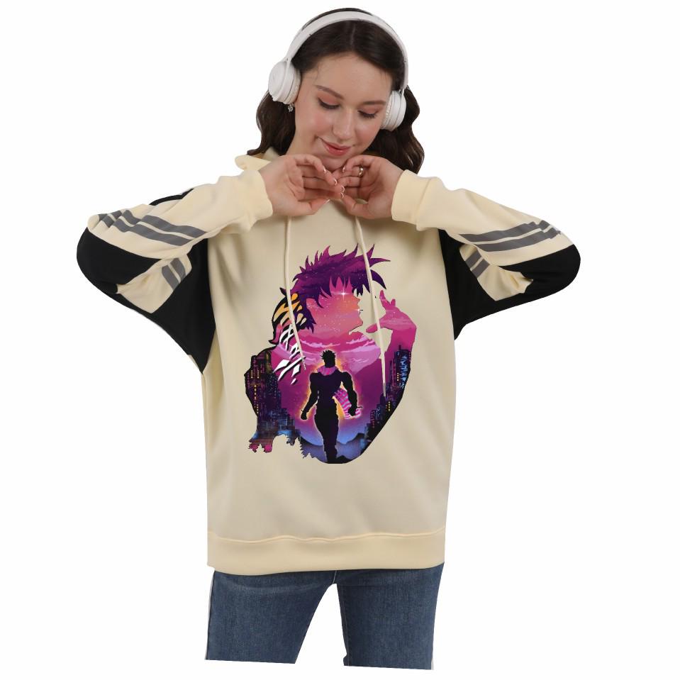 JoJo's Bizarre Adventure Color Block Plush Anime Hoodie