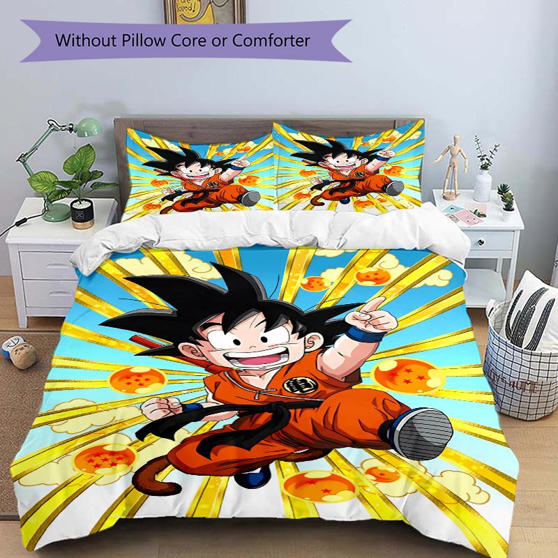 3pcs Dragon Ball Bedding Set. Soft and Comfortable with No Core Included (1x Duvet Cover + 2x Pillow Covers) yy251009194