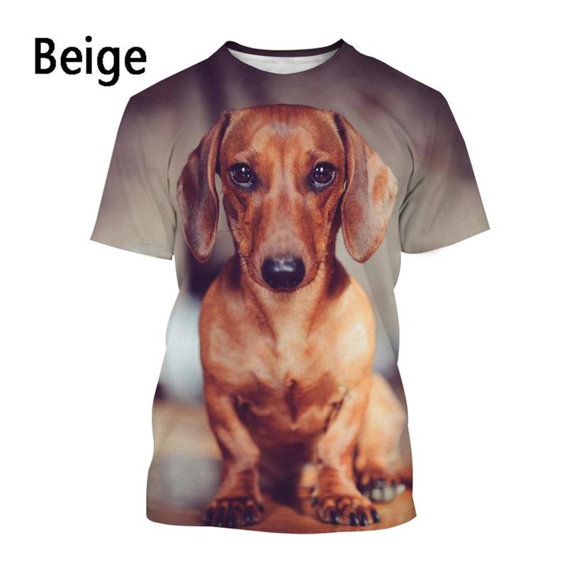 Dachshund Cute 3D Printed T-Shirt Men Women Summer Funny Dog Graphic T Shirts Casual Style  O-neck Tee Tops Y2k Clothing