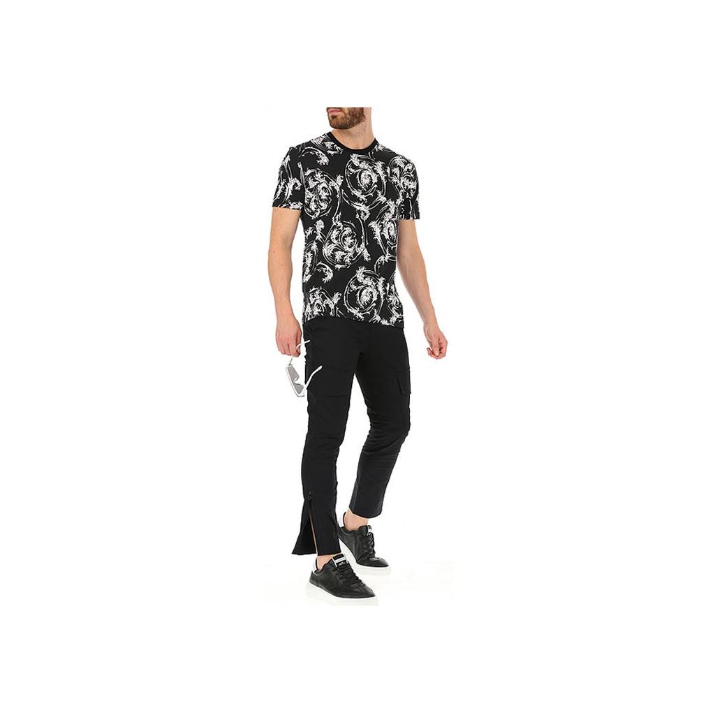 Versace Printed Crew Neck Short Sleeve T-Shirt Men Tops Black A79334-A230641-A71R