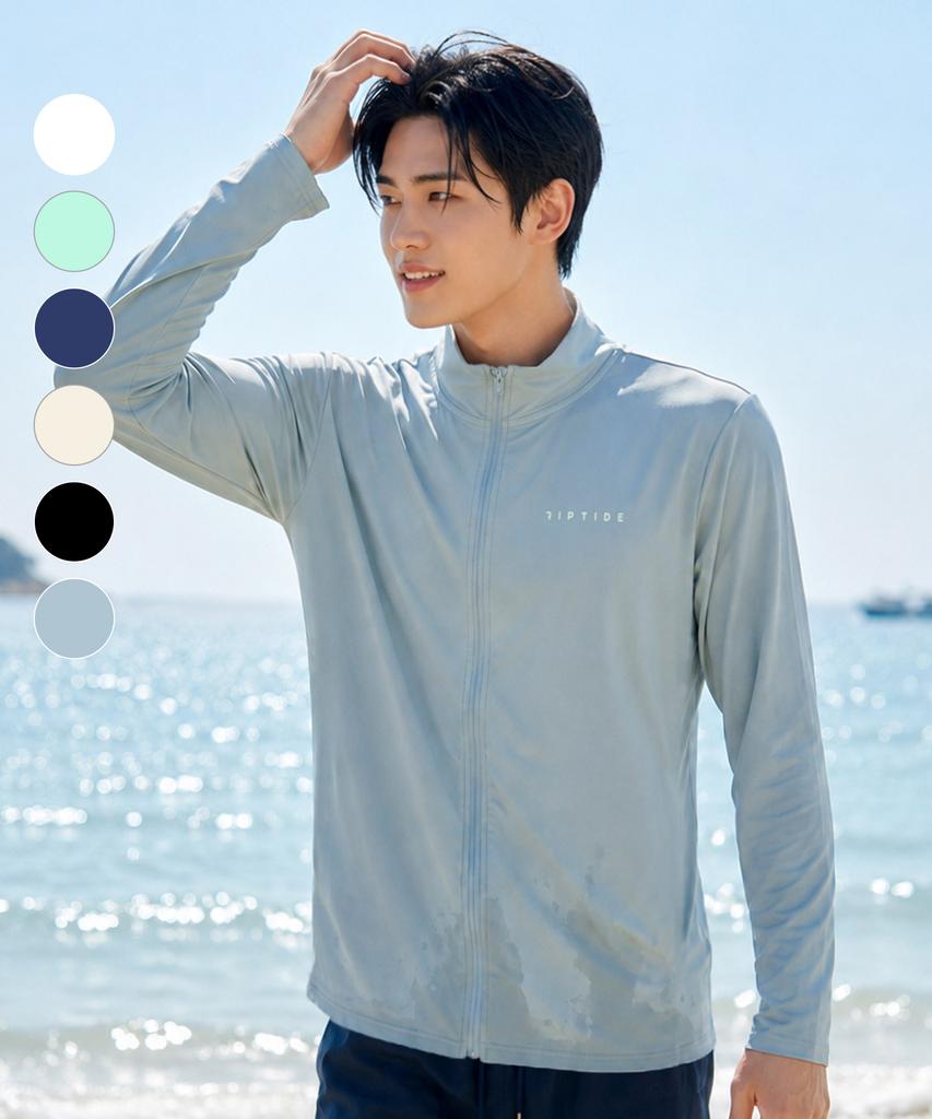 Helingbon Loose Fit Active Zip-Up Rash Guard (6 Colors) / Rc903M (B Type)