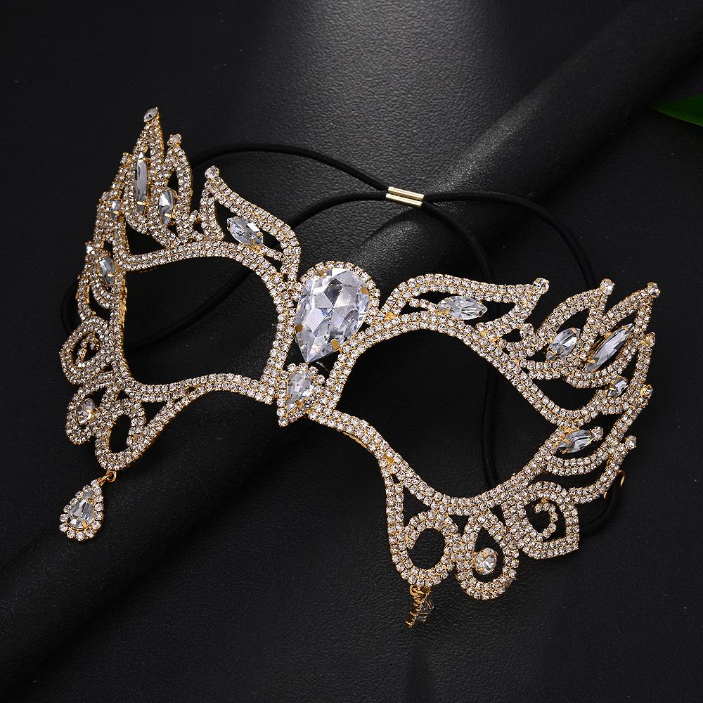 Rhinestone Tassel Veil Masks Full Face Women Chains Face Mask Masquerade Dance Party Performance Sexy Facial Accessories Jewelry