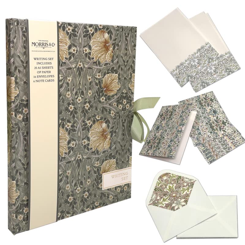 

Writing set William Morris letter set envelope letter paper floral stationery gift school entrance gift birthday new life зелёный