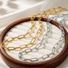 Minimalist Small Square Chain Necklace Women's Stainless Steel Link Chain Choker Necklaces Hip Pop Clavicle Jewelry Gift