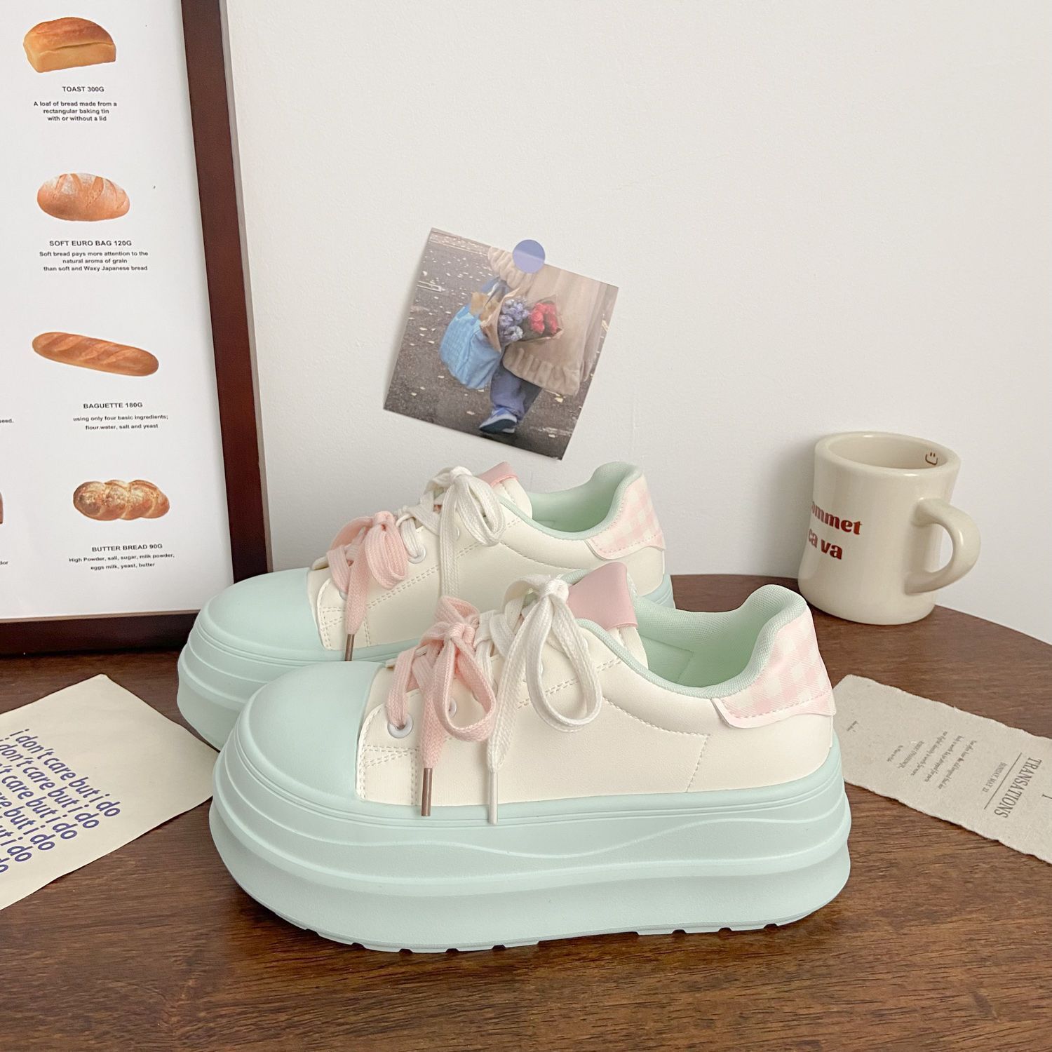 

Ugly cute muffin little white shoes women s platform autumn new chic niche Korean version bread shoes versatile sports board shoes 40