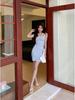 2026 Spring/Summer Pure Desire Slim Fit Women's Dress: Square Neck, Waist-Cinching Bodycon Short Skirt