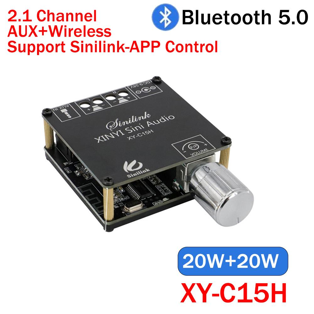 ZK-MT21 2x50W+100W 2.1 Channel Bluetooth 5.0 Subwoofer Digital Power Amplifier Board AUX 12V 24V Audio Stereo Bass Amp for Home
