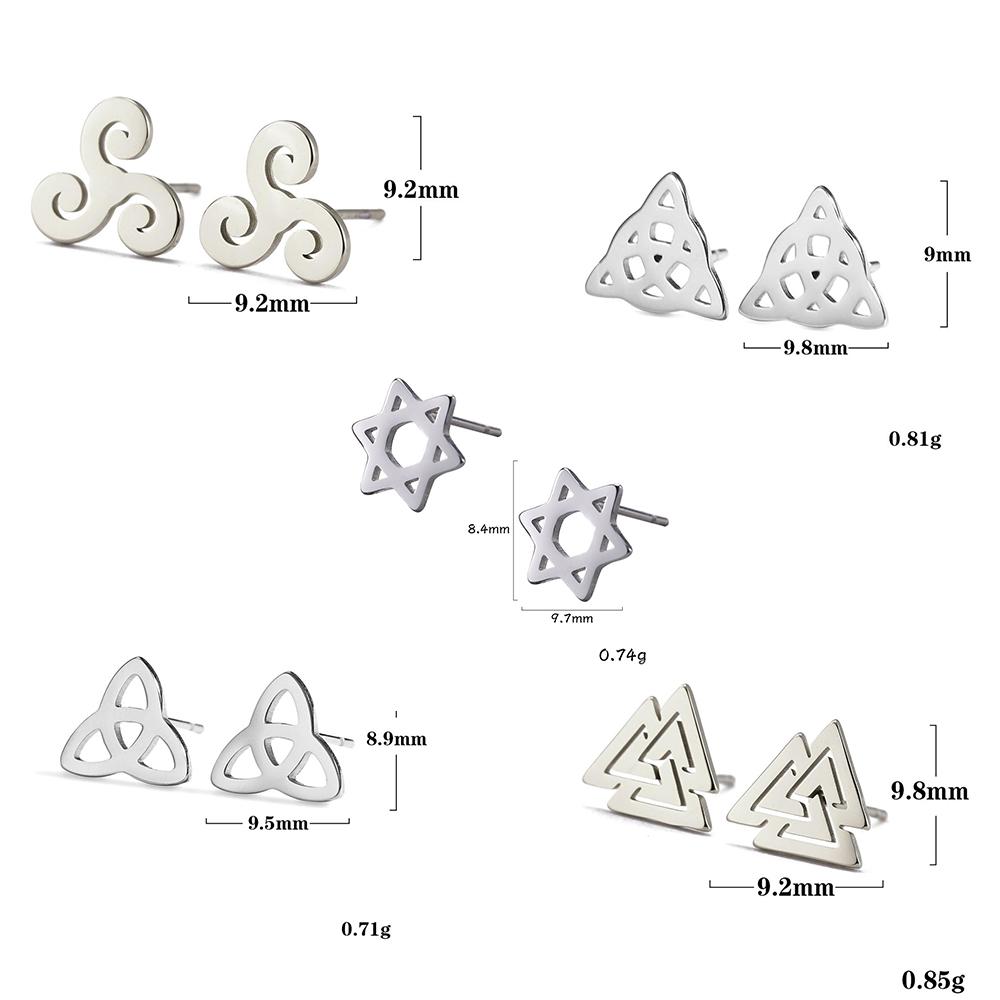 

Teamer Valknut Triskelion Celtics Knot Earrings Set for Men Women Stainless Steel Earring Studs Viking Jewelry Ear Accessories