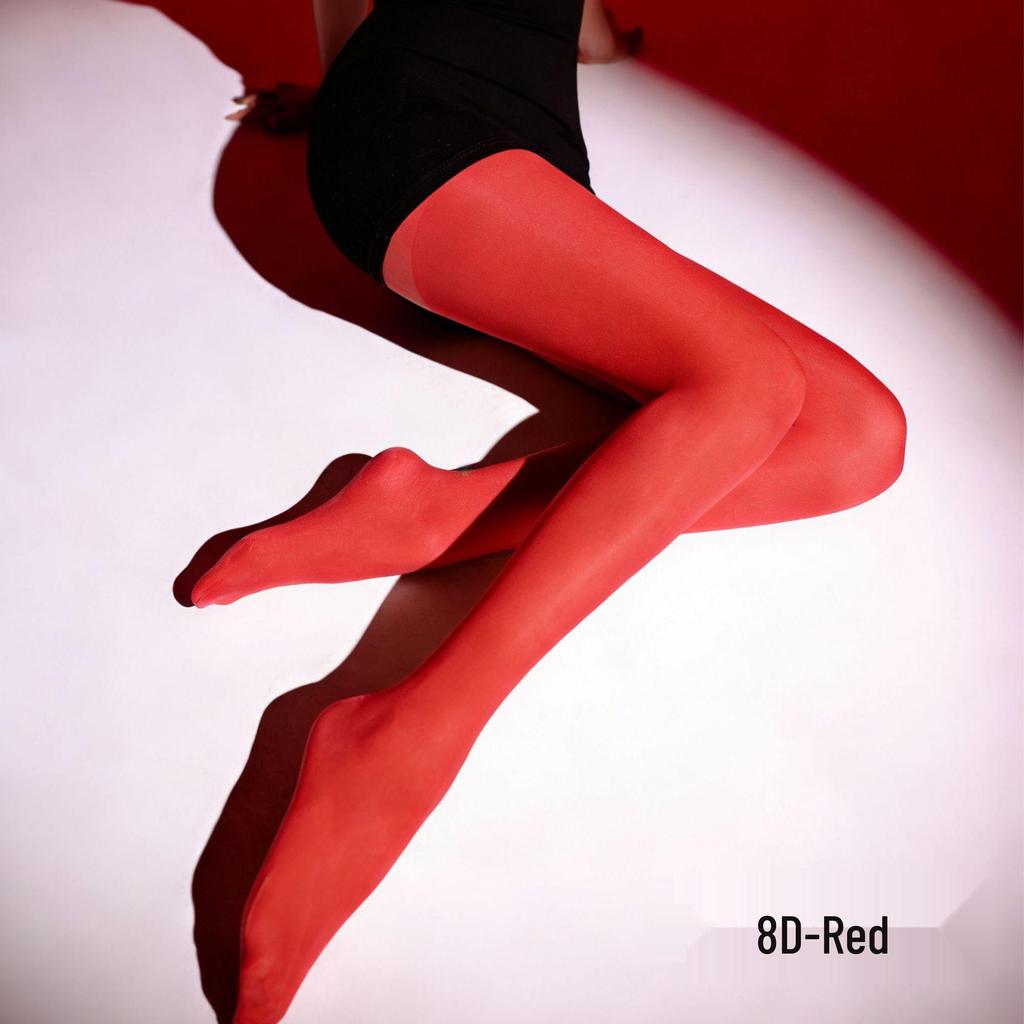 Shengyu 8D Black Silky Moisturizing Pantyhose with Reinforced Seamless Crotch and Anti-snag Ultra-thin Design