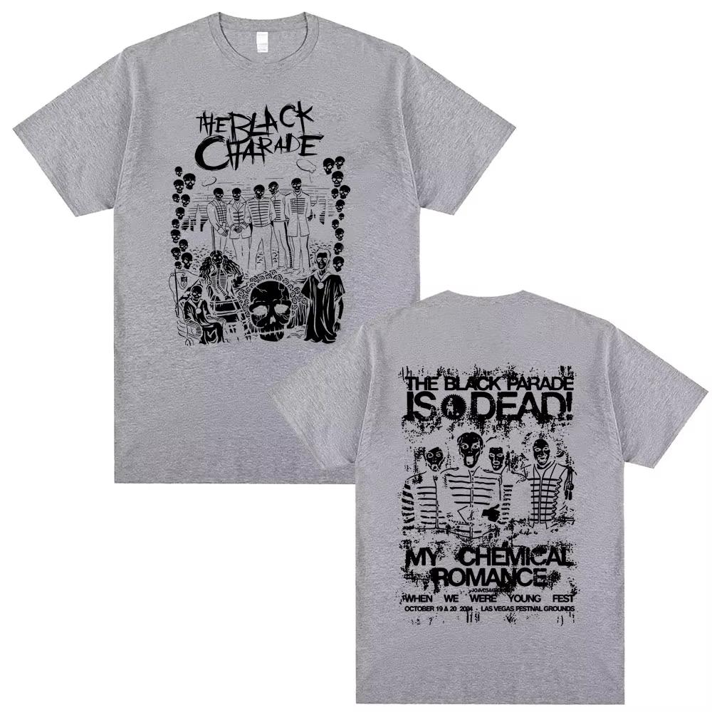 My Chemical Romance Punk Band T-shirt The Black Parade Graphic Streetwear Summer Men Women Rock Emo Oversized Crewneck T Shirts