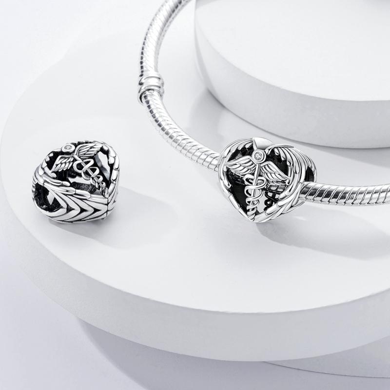 

Authentic Charm Bead Charms copper Angels Guardian Heart Pendants Compatible With Charm Bead Charms Plata Bracelets Ideal For Women Jewellery Making