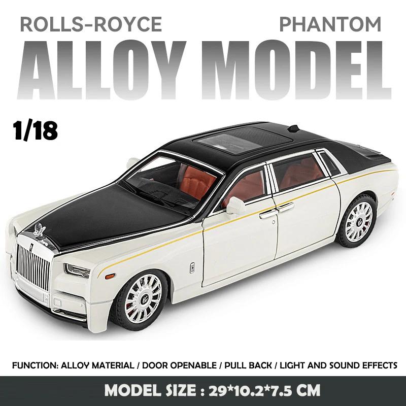 

1:18 Большой Размер Литой Rolls Royce Phantom Сплав Модель Автомобиля Коллекционная Миниатюрная Voiture Подарок Автомобиль для Парня Домашний Декор Игрушки для Мальчиков