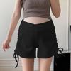 Vielseitige Sommer-Umstands-Low-Waist-Shorts mit Kordelzug, Falten und sportlichem Design