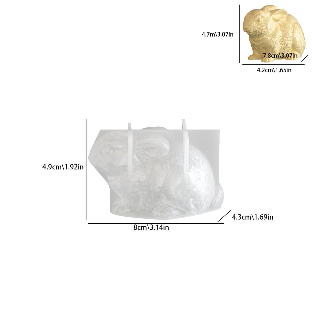 Easter Bunny Silicone Candle Mold DIY Handmade 3D Rabbit Figurine Aromatherapy Candle Plaster Concrete Craft Mold Home Decor